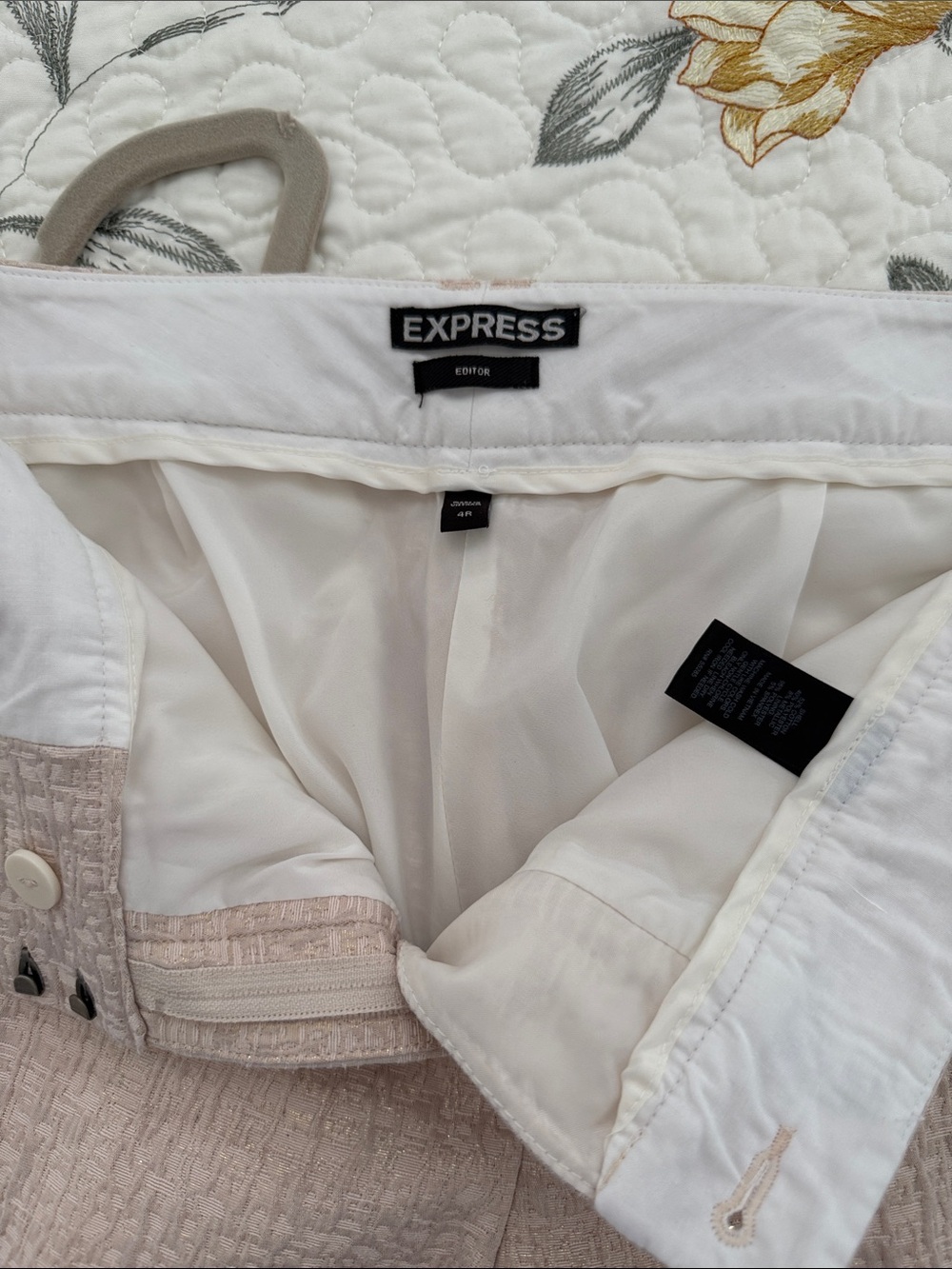 Express Beige Editor Ankle Pants